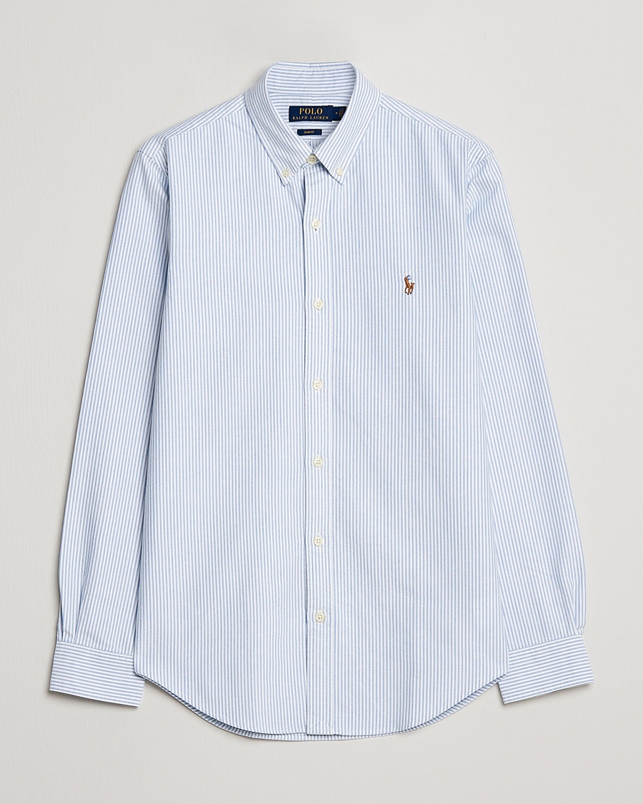 Heren | Christmas 2024 | Polo Ralph Lauren | Slim Fit Shirt Oxford Stripes Blue