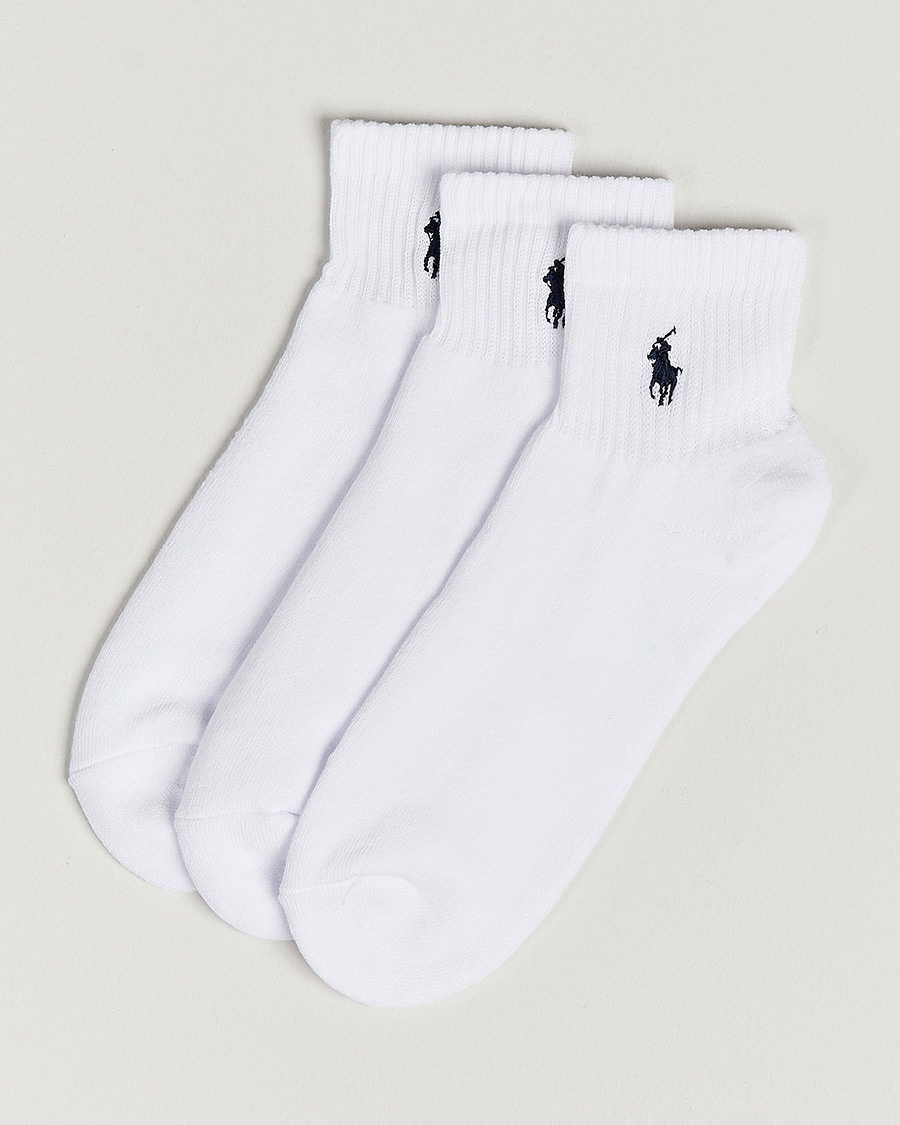 Polo Ralph Lauren 3-Pack Sport Quarter Socks White – Wit