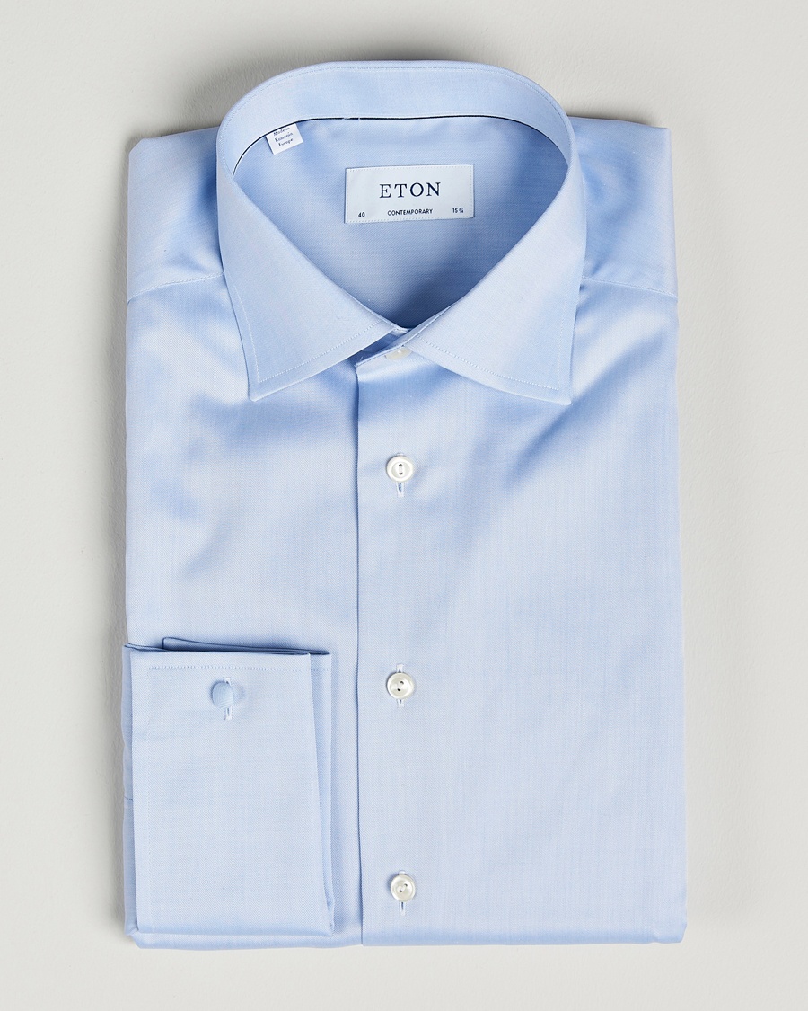 Eton Contemporary Fit Shirt Double Cuff Blue – Blauw