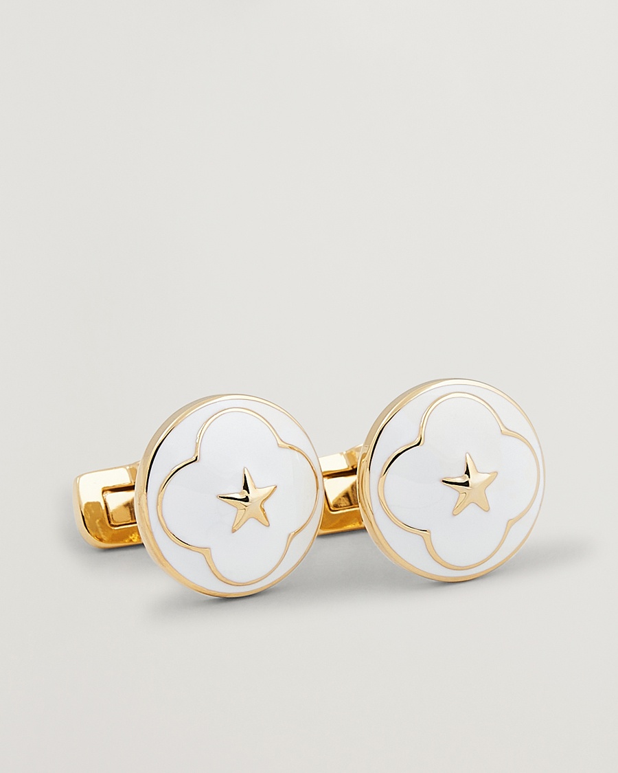 Heren | Zwarte stropdas | Skultuna | Cuff Links Polar Star White