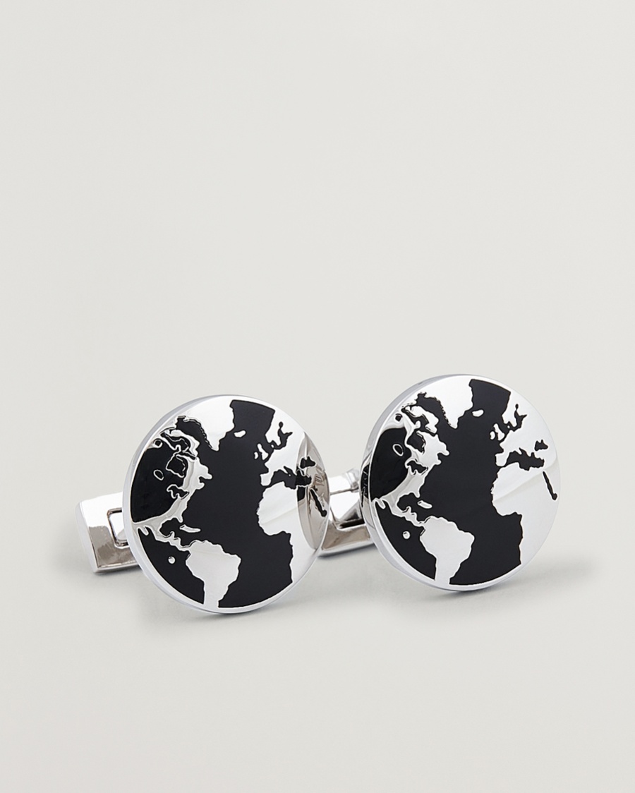 Heren | Zwarte stropdas | Skultuna | Cuff Links World Traveler Black