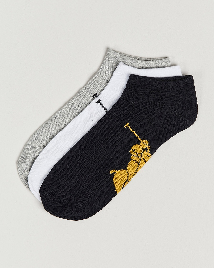 Polo Ralph Lauren 3-Pack Sneaker Sock Grey/White/Black – Grijs