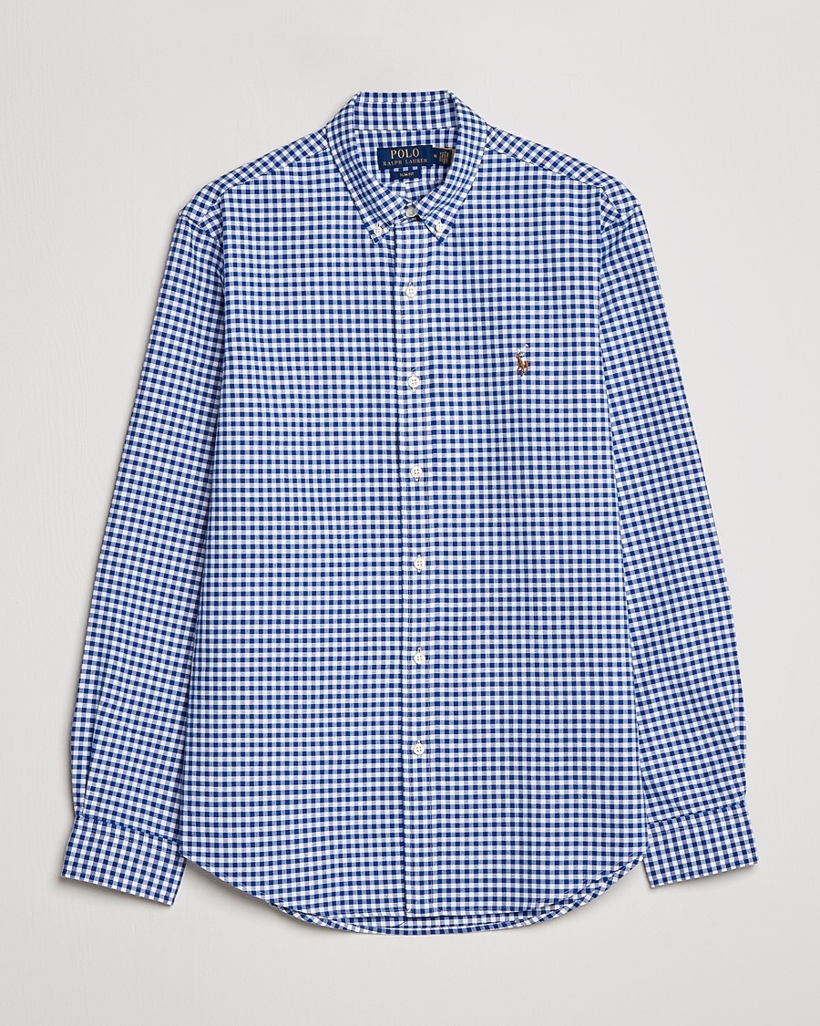 Polo Ralph Lauren Slim Fit Shirt Oxford Blue/White Gingham – Blauw