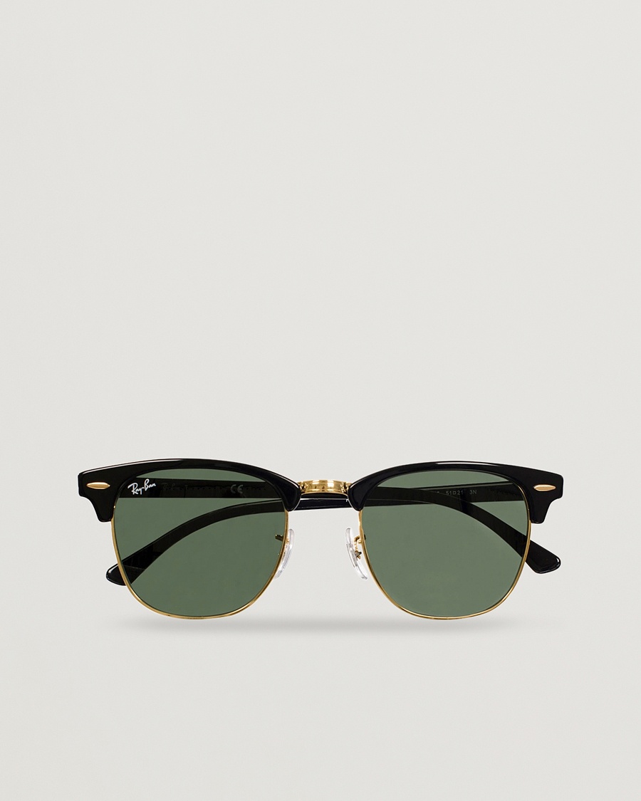Ray-Ban Clubmaster Sunglasses Ebony/Crystal Green – Zwart