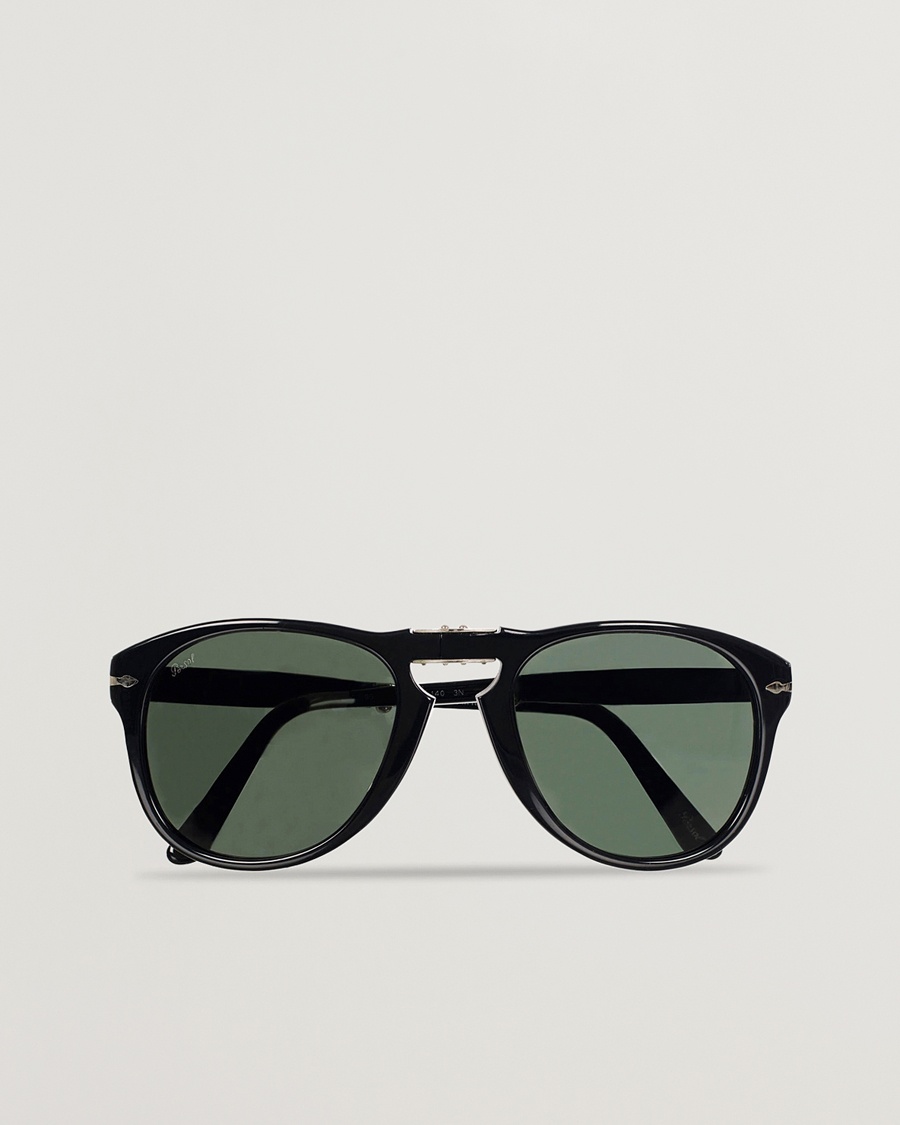 Persol 0PO0714 Folding Sunglasses Black/Crystal Green – Zwart
