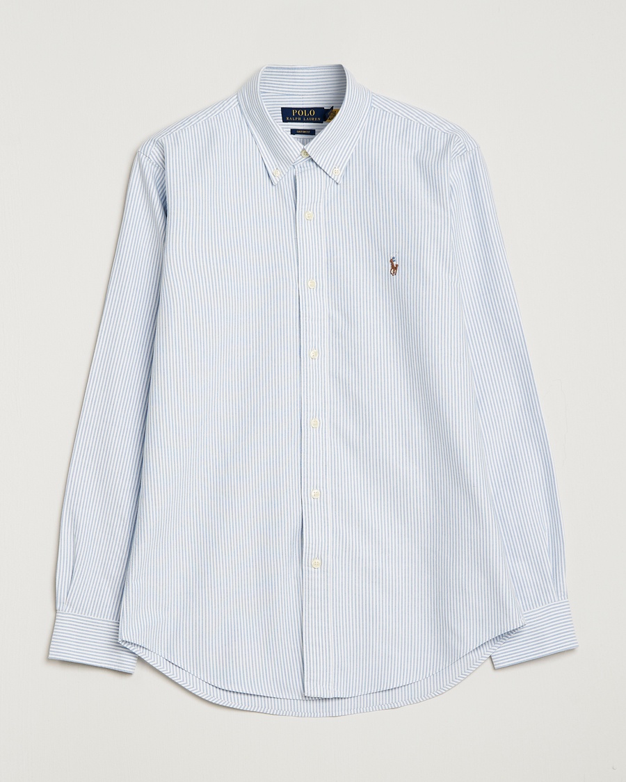 Polo Ralph Lauren Custom Fit Oxford Shirt Stripes Blue – Blauw