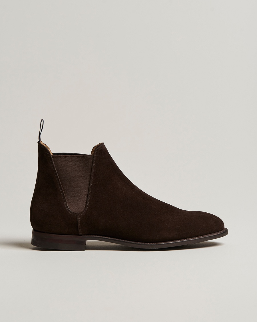 Crockett & Jones Chelsea 8 Boot Dark Brown Suede – Bruin