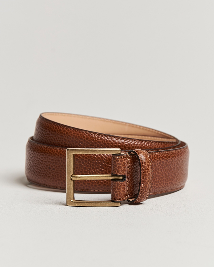 Crockett & Jones Belt 3,5 cm Tan Grained Calf – Bruin