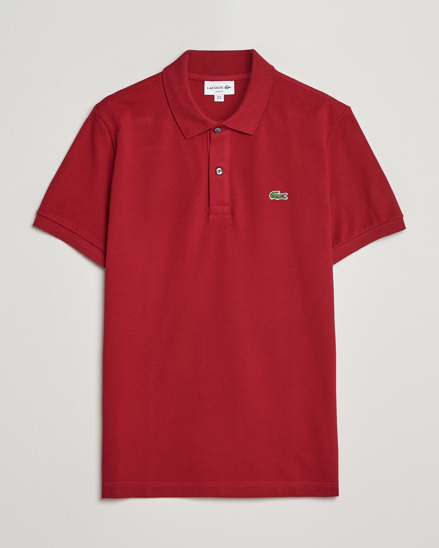 Lacoste Slim Fit Polo Piké Bordeaux – Rood