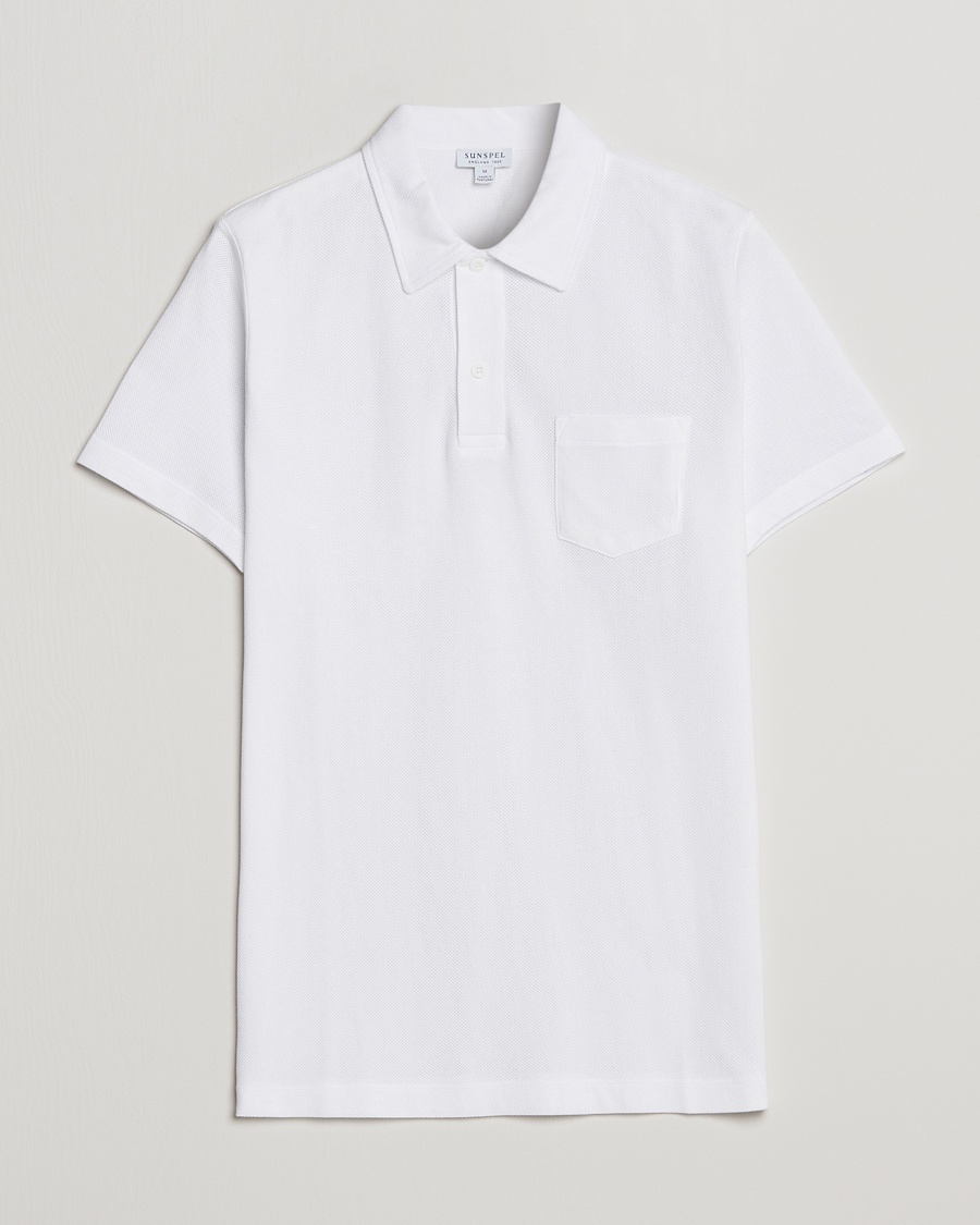 Sunspel Riviera Polo Shirt White – Wit
