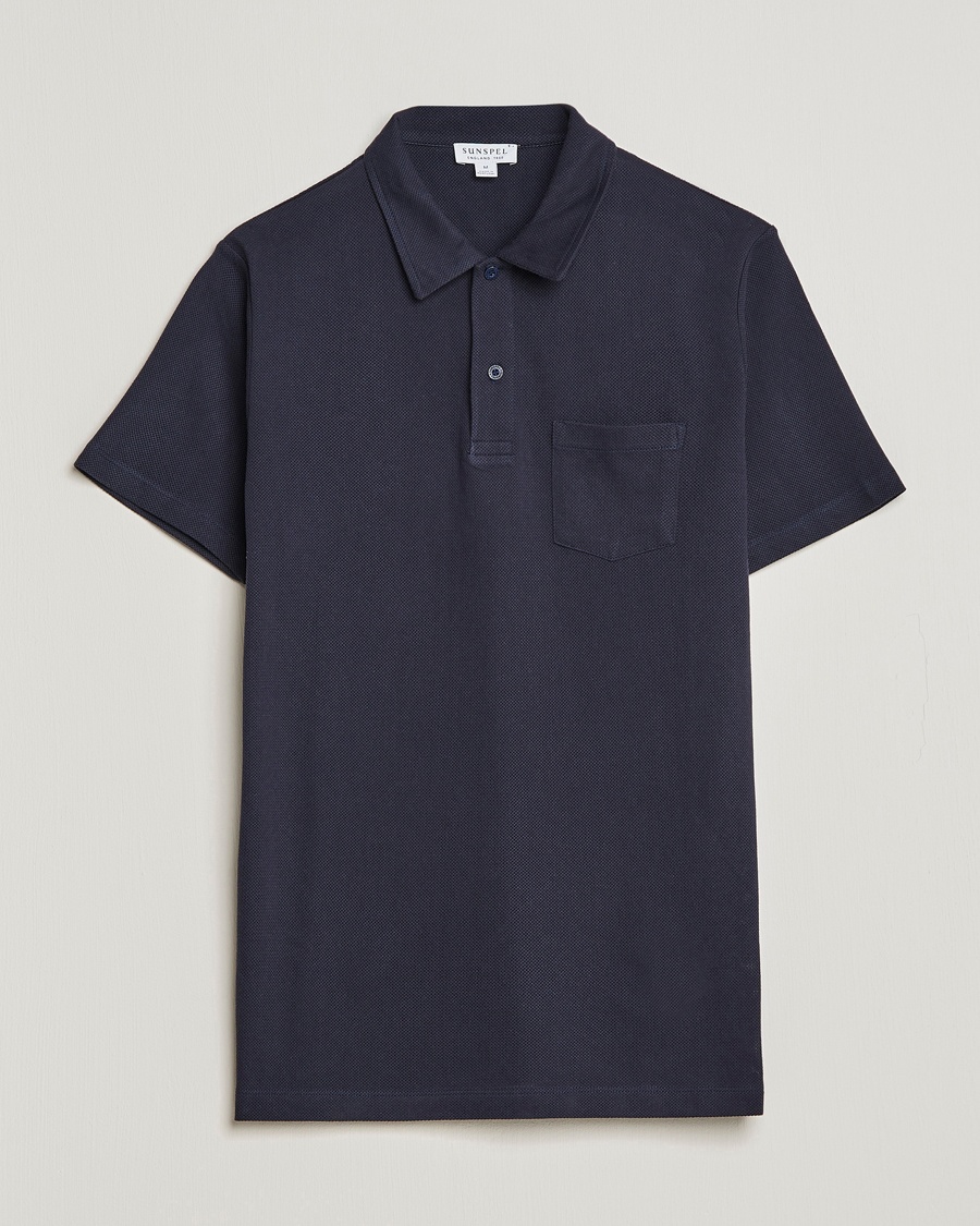Sunspel Riviera Polo Shirt Navy – Blauw