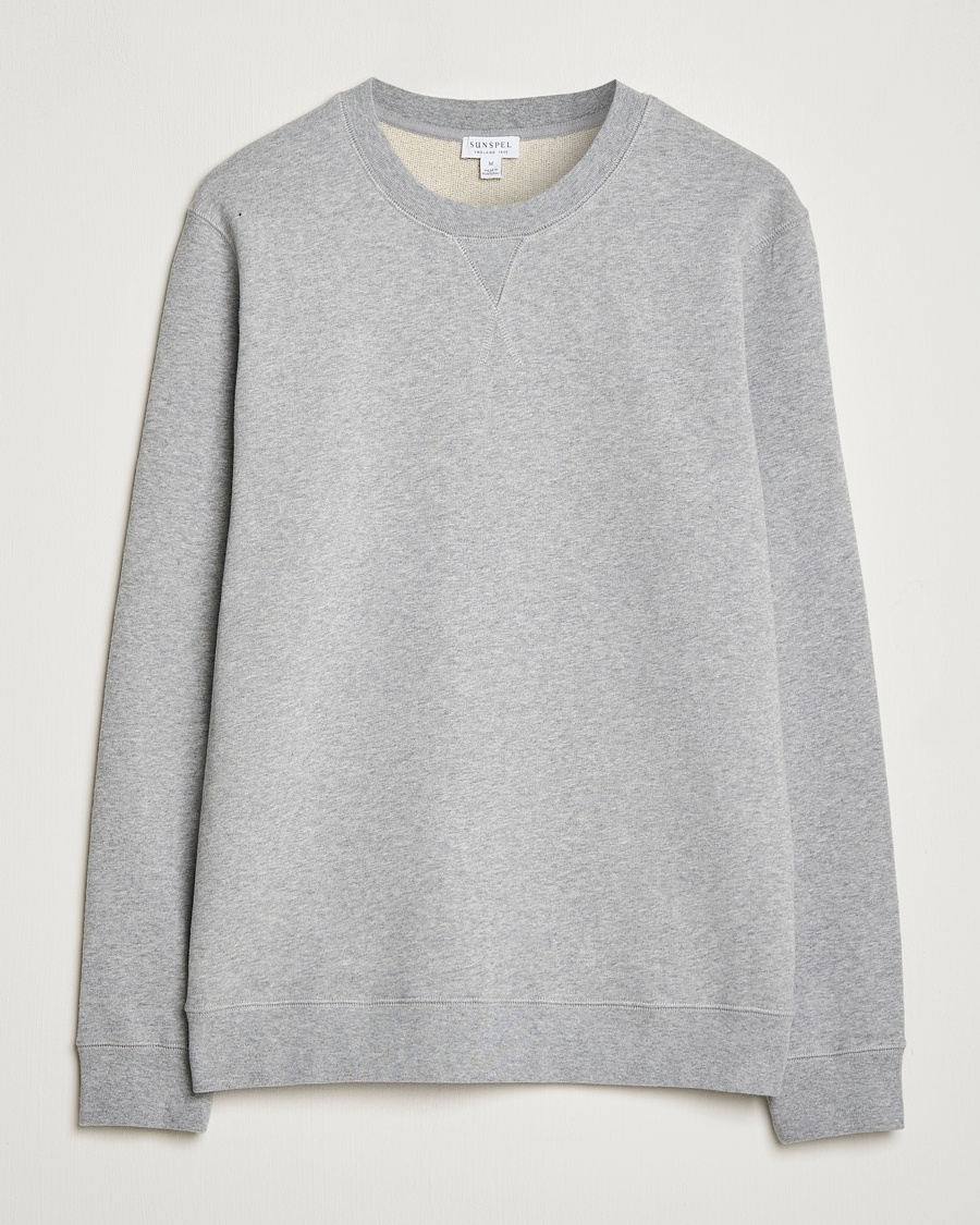Sunspel Loopback Sweatshirt Grey Melange – Grijs