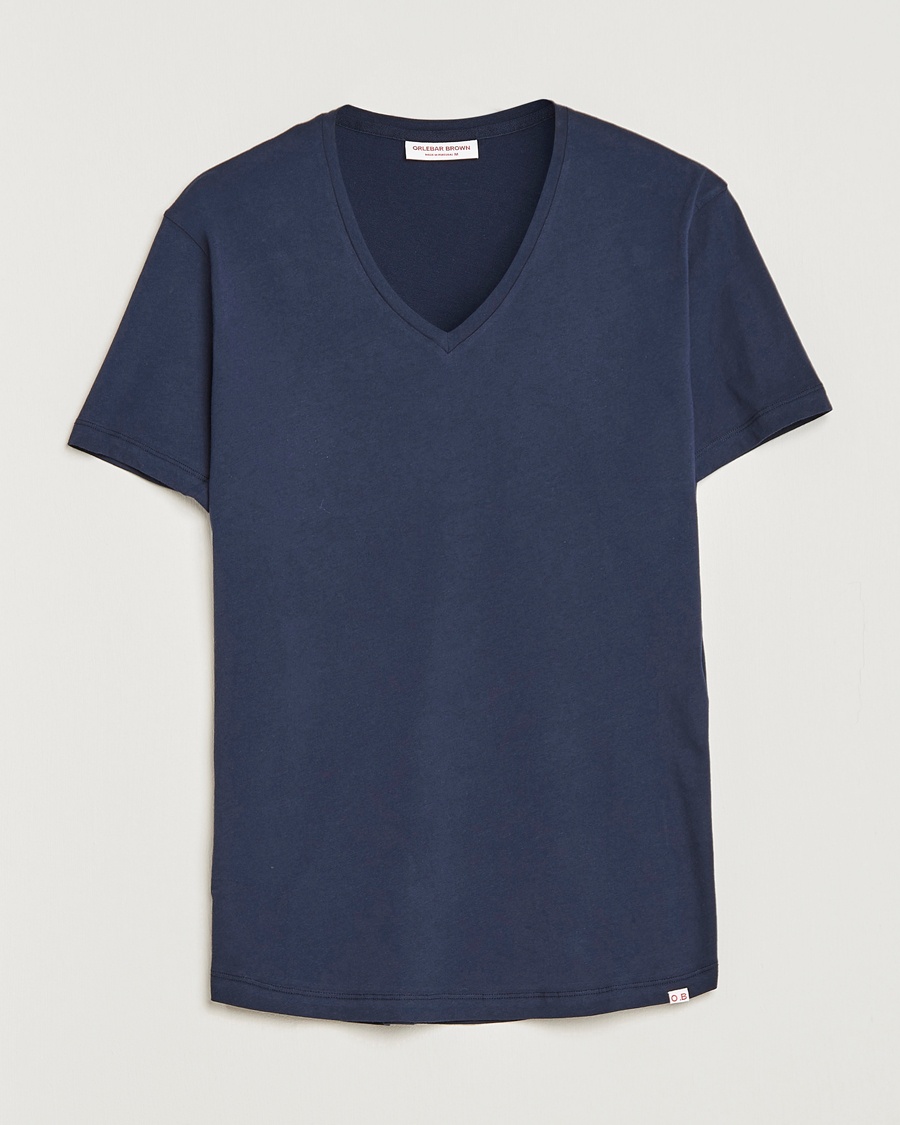 Orlebar Brown OB V-Neck Tee Navy – Blauw