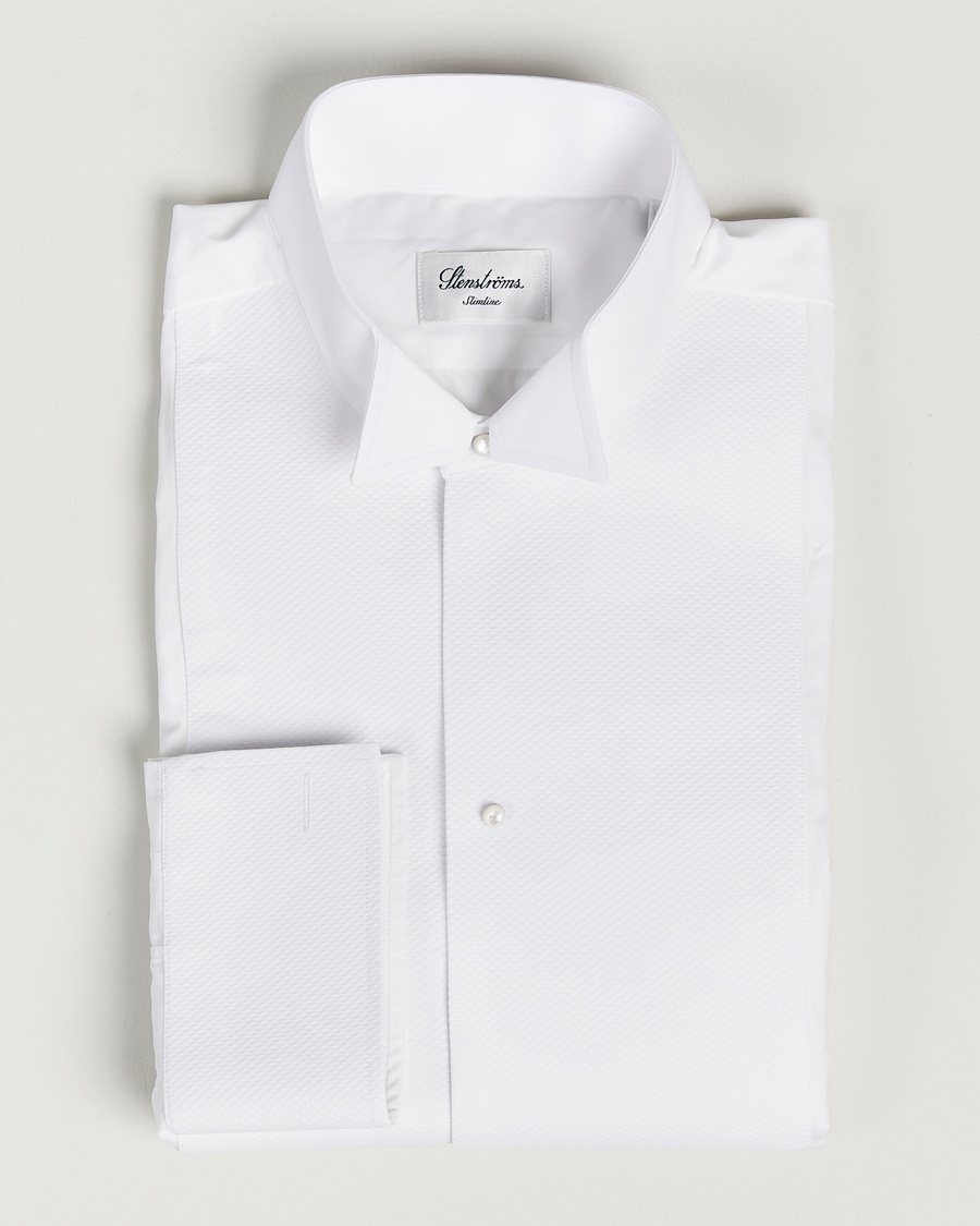 Stenströms Slimline Astoria Stand Up Collar Evening Shirt White – Wit