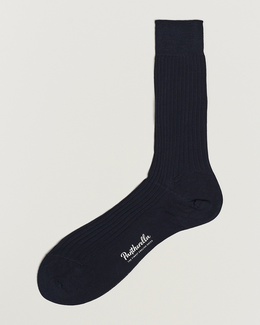 Pantherella Vale Cotton Socks Navy – Blauw