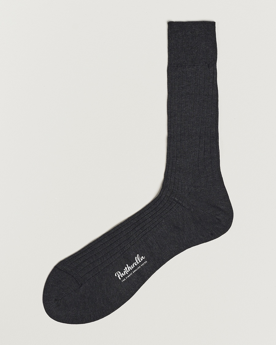Pantherella Vale Cotton Socks Dark Grey – Grijs