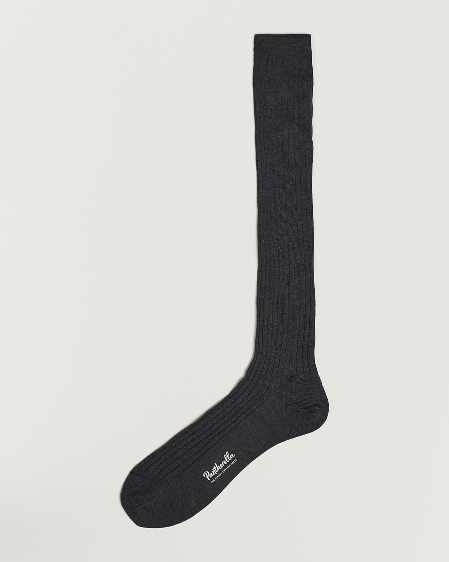 Pantherella Vale Cotton Long Socks Dark Grey – Grijs