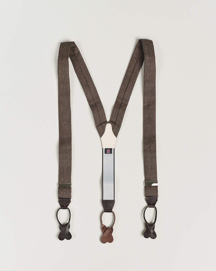 Heren | Accessoires | Albert Thurston | Donegal Tweed Braces 40mm Dark Brown