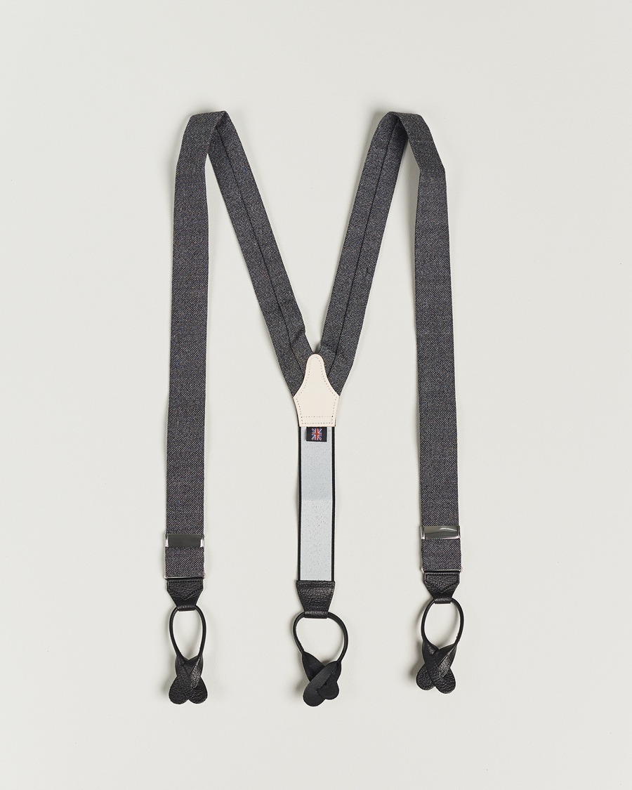 Heren | Accessoires | Albert Thurston | Donegal Tweed Braces 40mm Dark Grey