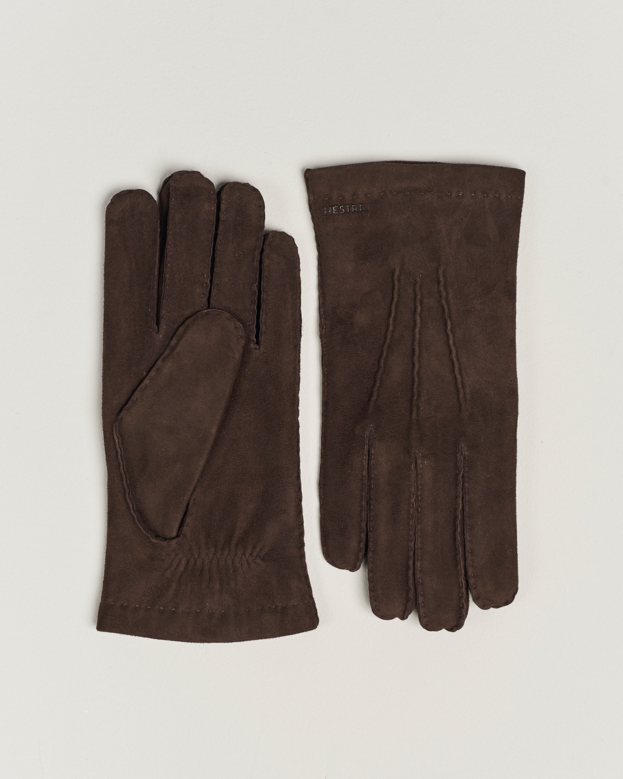 Hestra Arthur Wool Lined Suede Glove Espresso – Bruin
