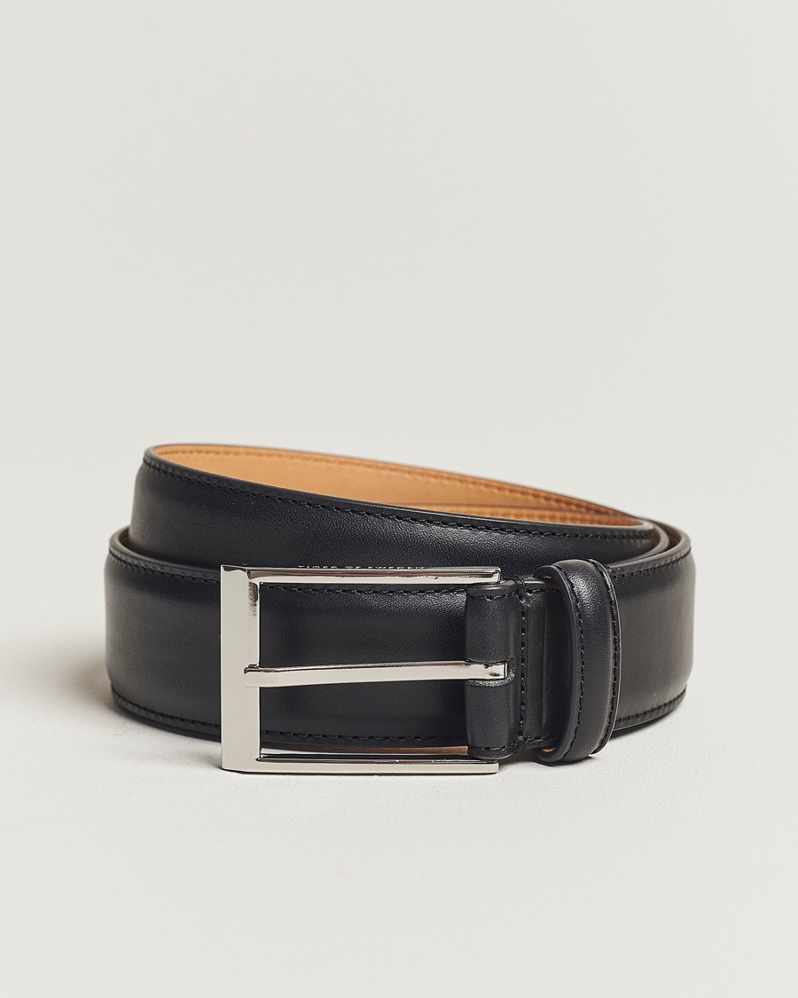 Tiger of Sweden Helmi Leather 3,5 cm Belt Black – Zwart