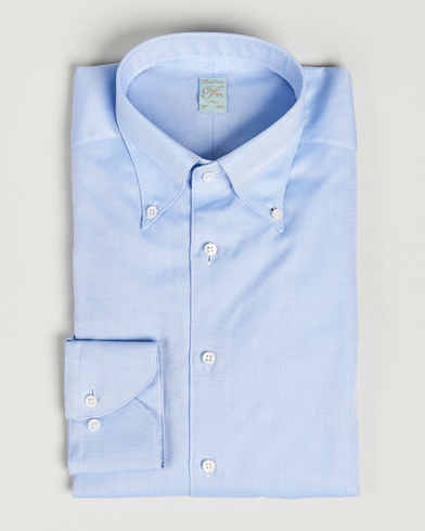 Heren | Stenströms | Stenströms | 1899 Slimline Supima Cotton Structure Shirt Blue