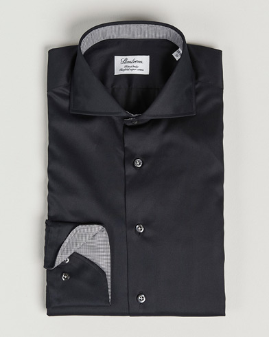 Heren | Stenströms | Stenströms | Fitted Body Contrast Shirt Black