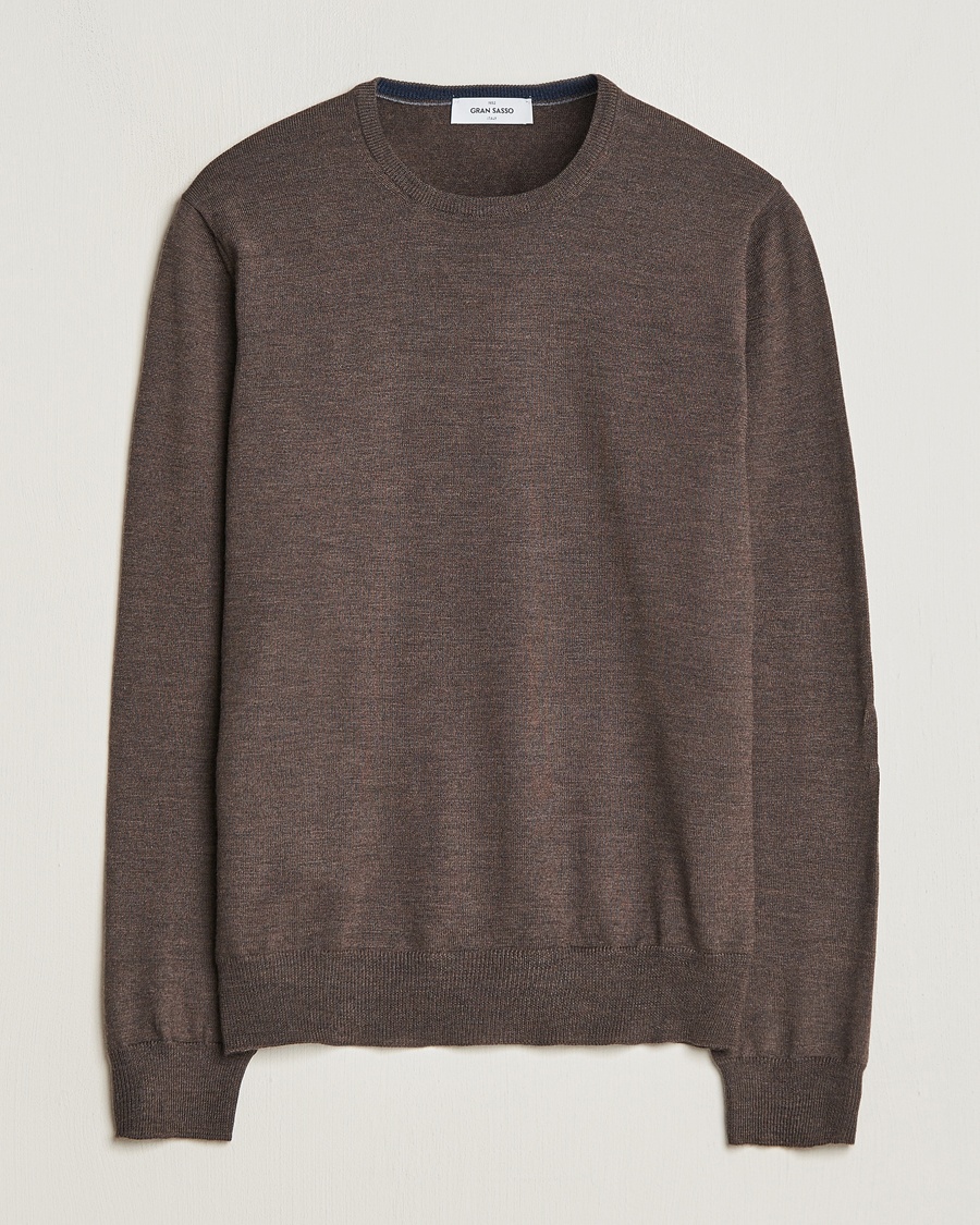 Gran Sasso Merino Fashion Fit Crew Neck Pullover Brown – Bruin