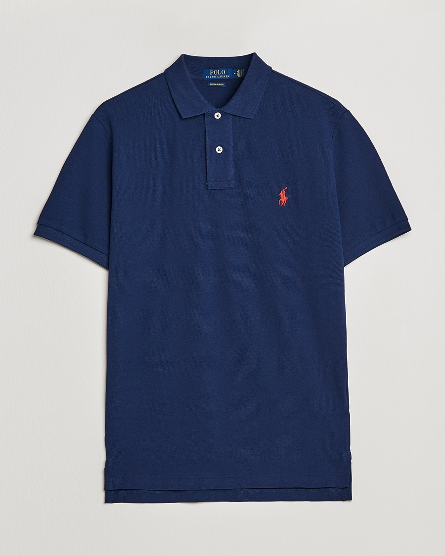 Heren | Poloshirts met korte mouwen | Polo Ralph Lauren | Custom Slim Fit Polo Newport Navy