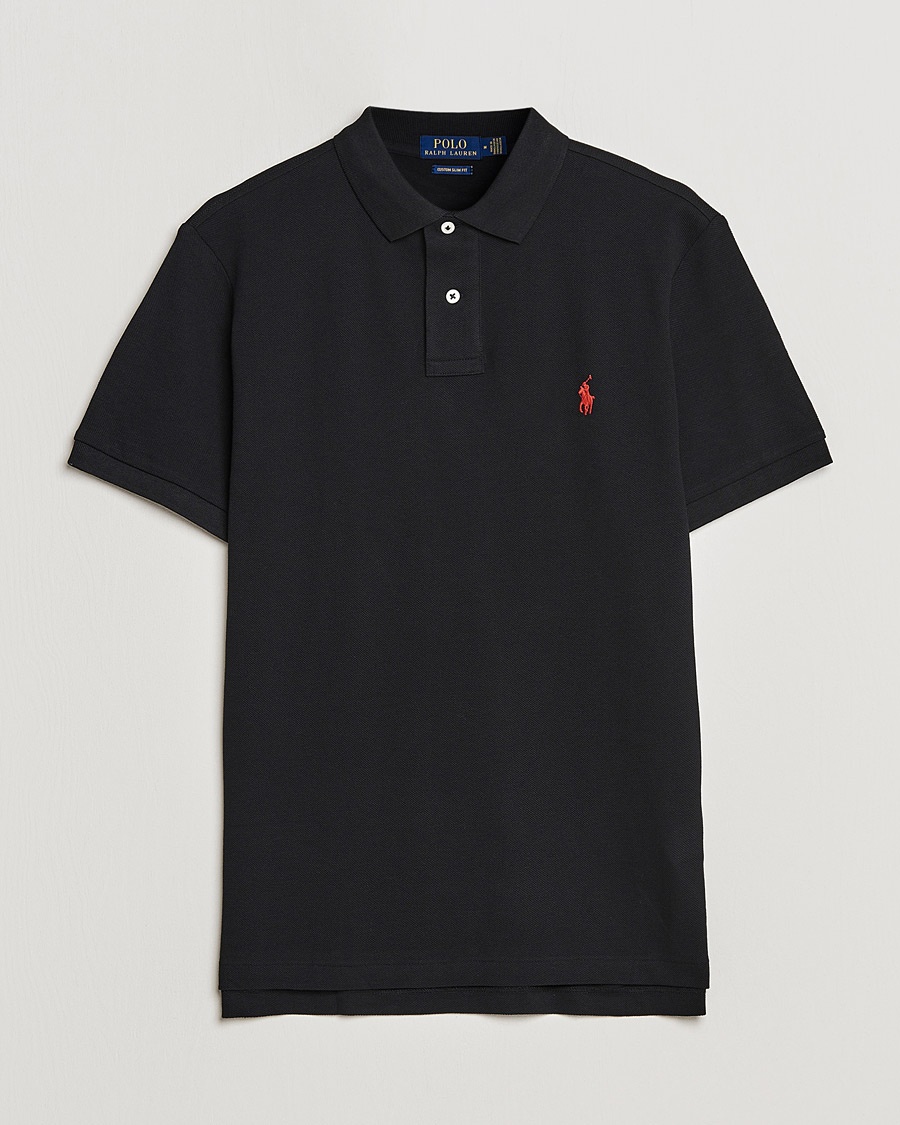 Polo Ralph Lauren Custom Slim Fit Polo Black – Zwart