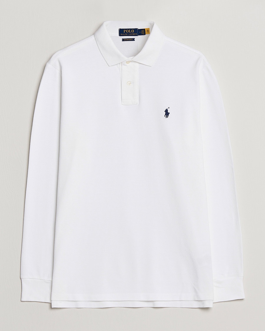 Polo Ralph Lauren Custom Slim Fit Long Sleeve Polo White – Wit
