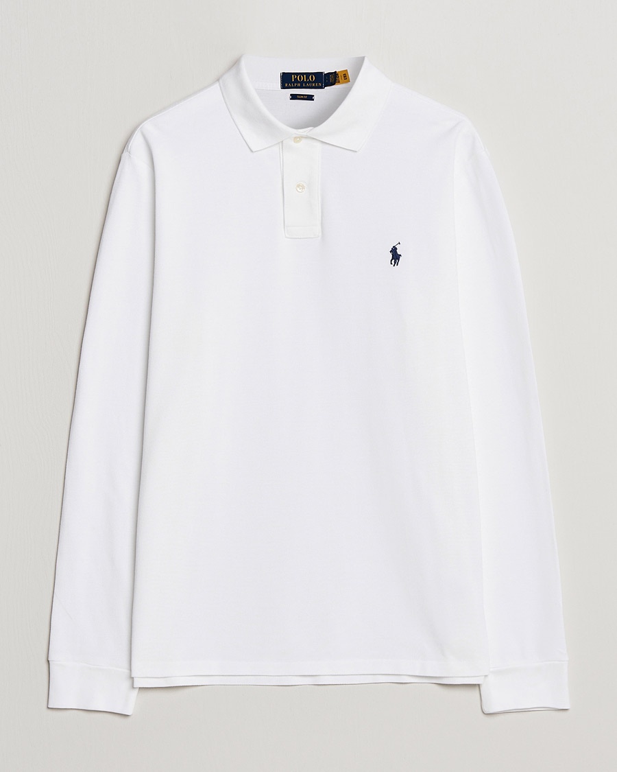Polo Ralph Lauren Slim Fit Long Sleeve Polo White – Wit