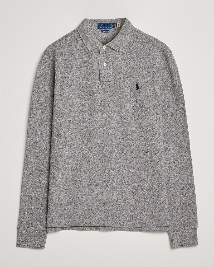 Polo Ralph Lauren Slim Fit Long Sleeve Polo Canterbury Heather – Grijs