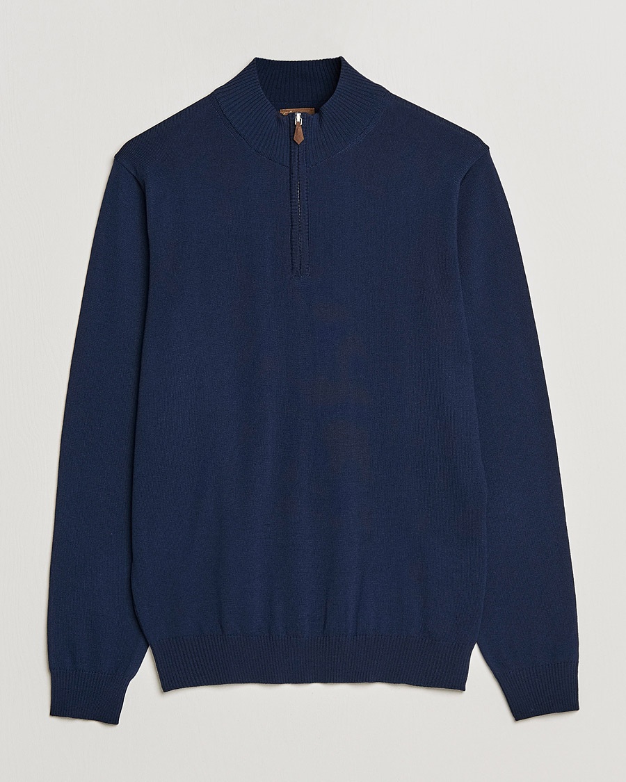 Stenströms Merino Wool Half Zip Navy – Blauw