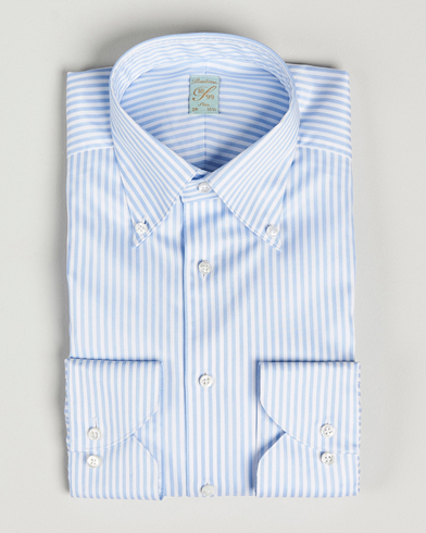 Heren | Stenströms | Stenströms | 1899 Slimline Button Down Stripe Shirt White/Blue