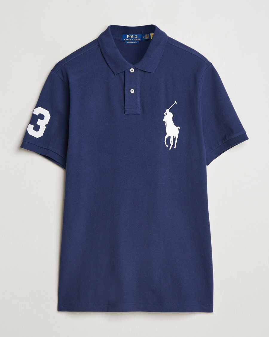 Polo Ralph Lauren Custom Fit Big Pony Polo Newport Navy – Blauw