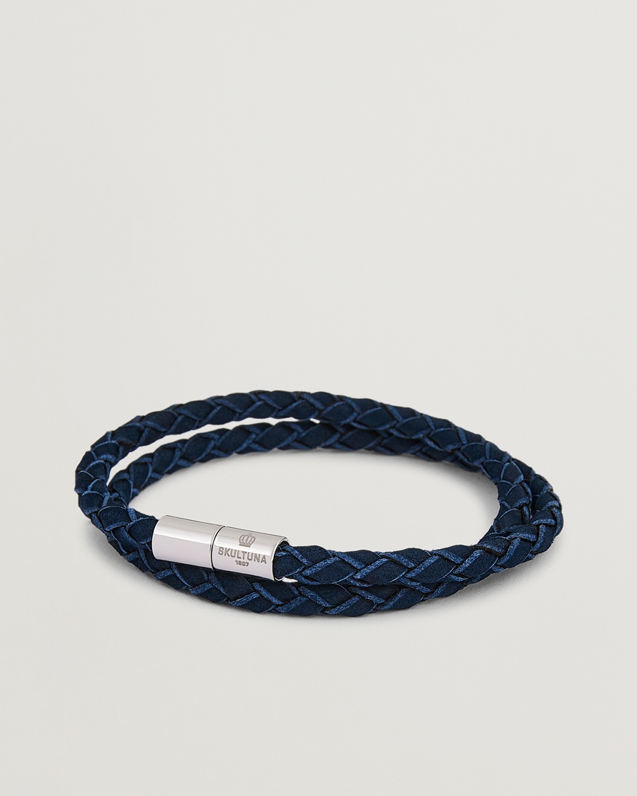 Skultuna The Suede Bracelet Blue – Blauw