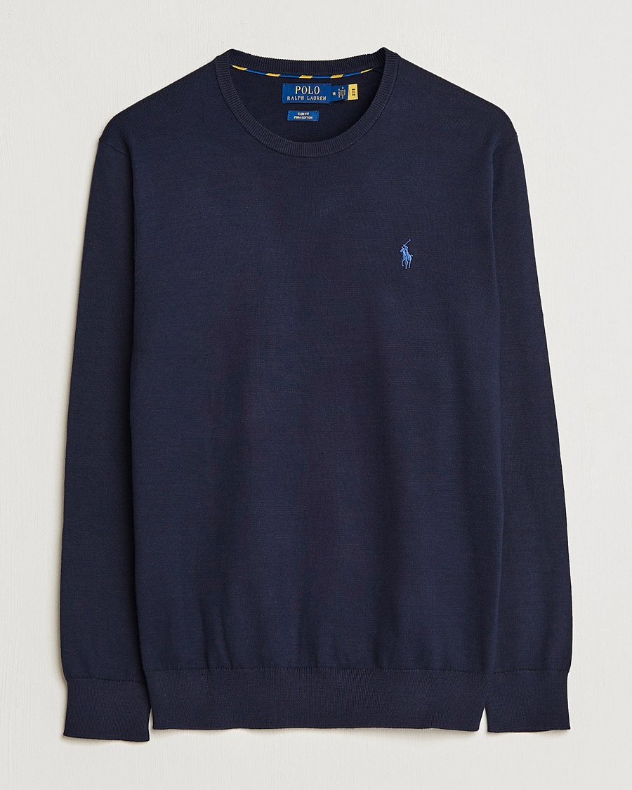 Polo Ralph Lauren Pima Cotton Crew Neck Pullover Hunter Navy – Blauw