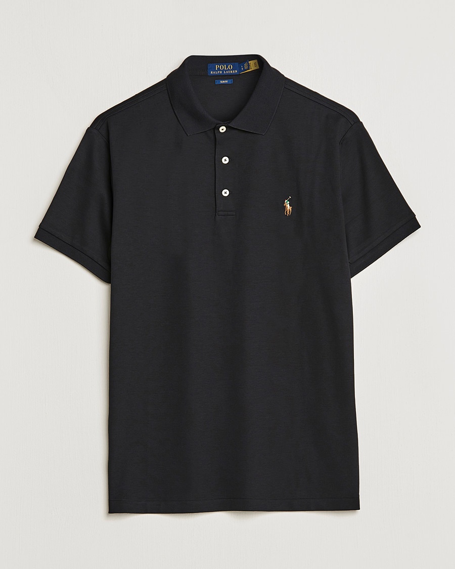 Polo Ralph Lauren Slim Fit Pima Cotton Polo Polo Black – Zwart