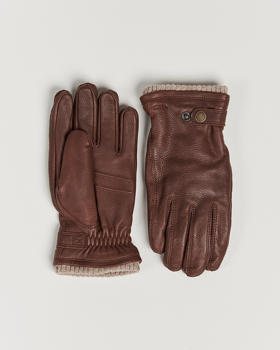 Hestra Utsjö Fleece Lined Buckle Elkskin Glove Chestnut – Bruin