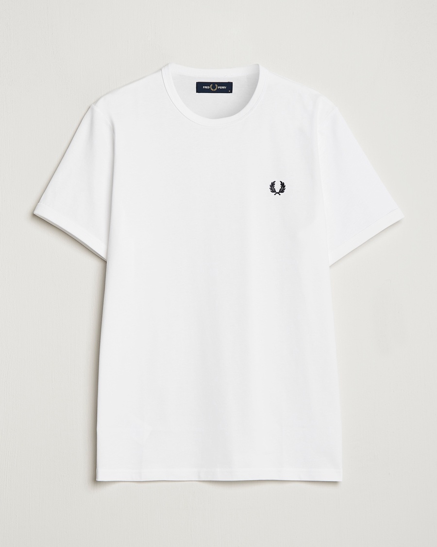Fred Perry Ringer Crew Neck Tee White – Wit