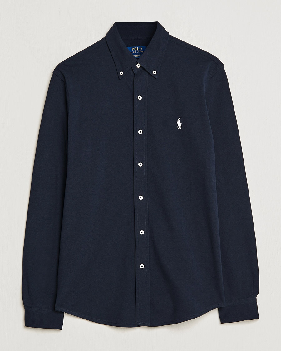 Polo Ralph Lauren Featherweight Mesh Shirt Aviator Navy – Blauw