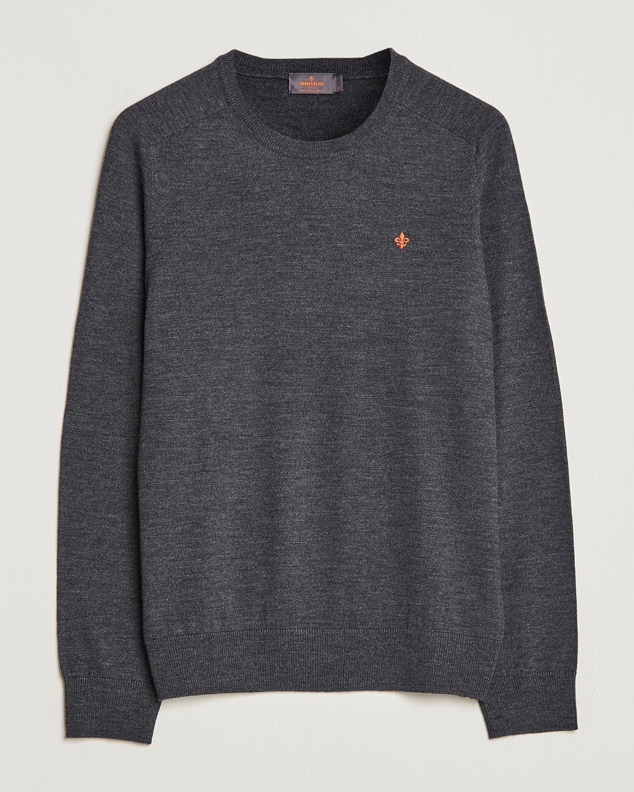 Heren | Truien | Morris | Merino O-neck Grey