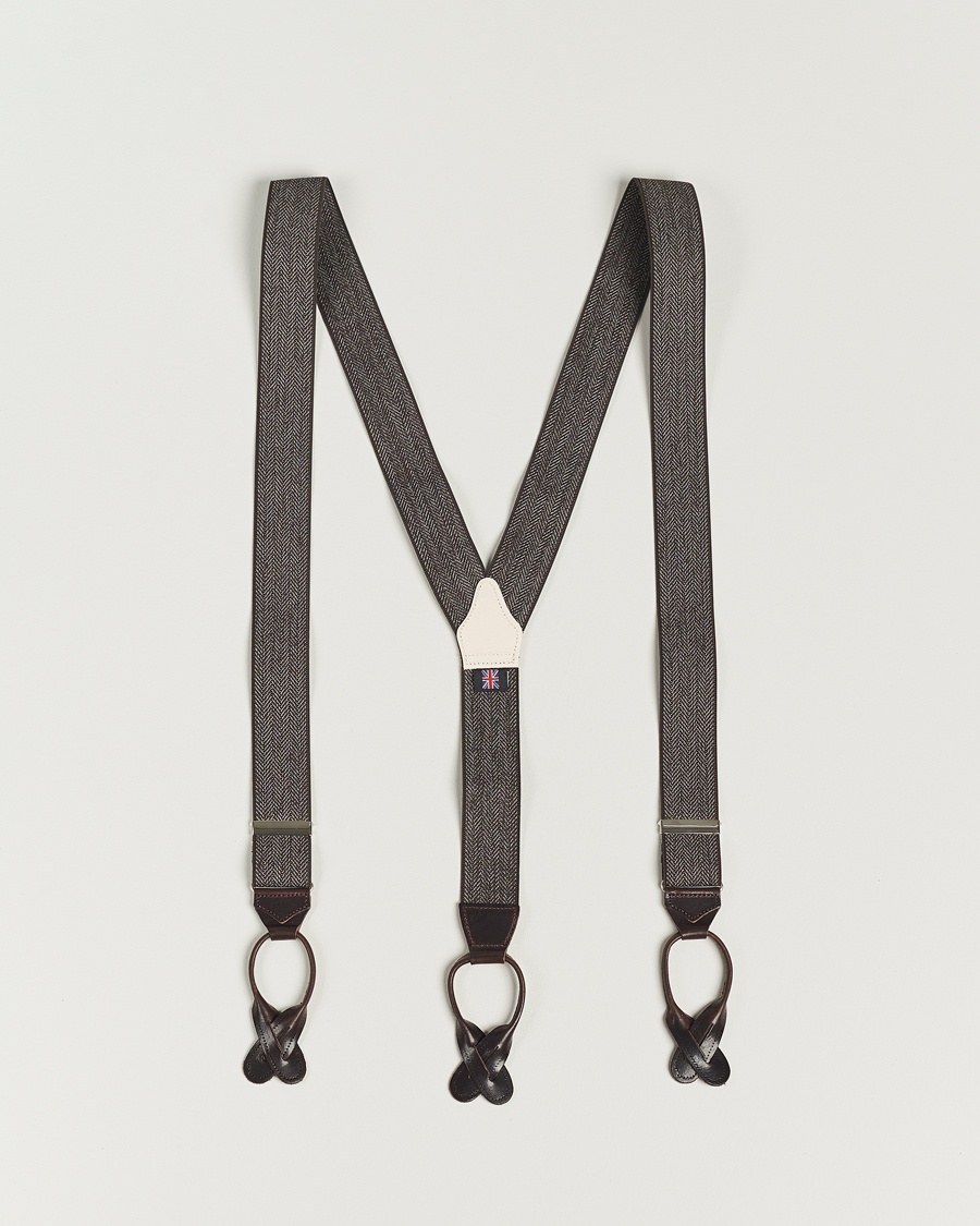 Heren | Accessoires | Albert Thurston | Elastic Herringbone Braces 35mm Brown