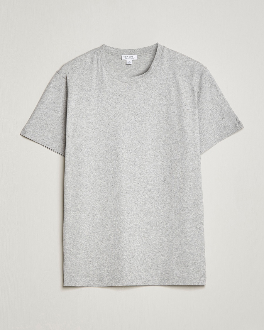 Sunspel Riviera Midweight T-Shirt Grey Melange – Grijs