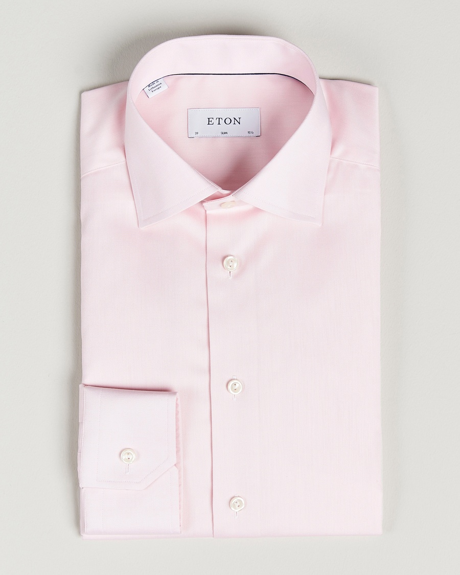 Eton Slim Fit Signature Twill Shirt Pink – Roze
