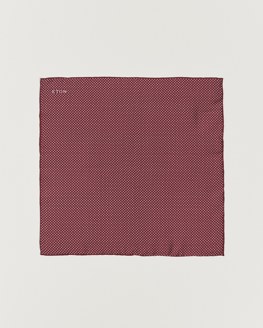 Eton Silk Polka Dot Pocket Square Wine – Rood