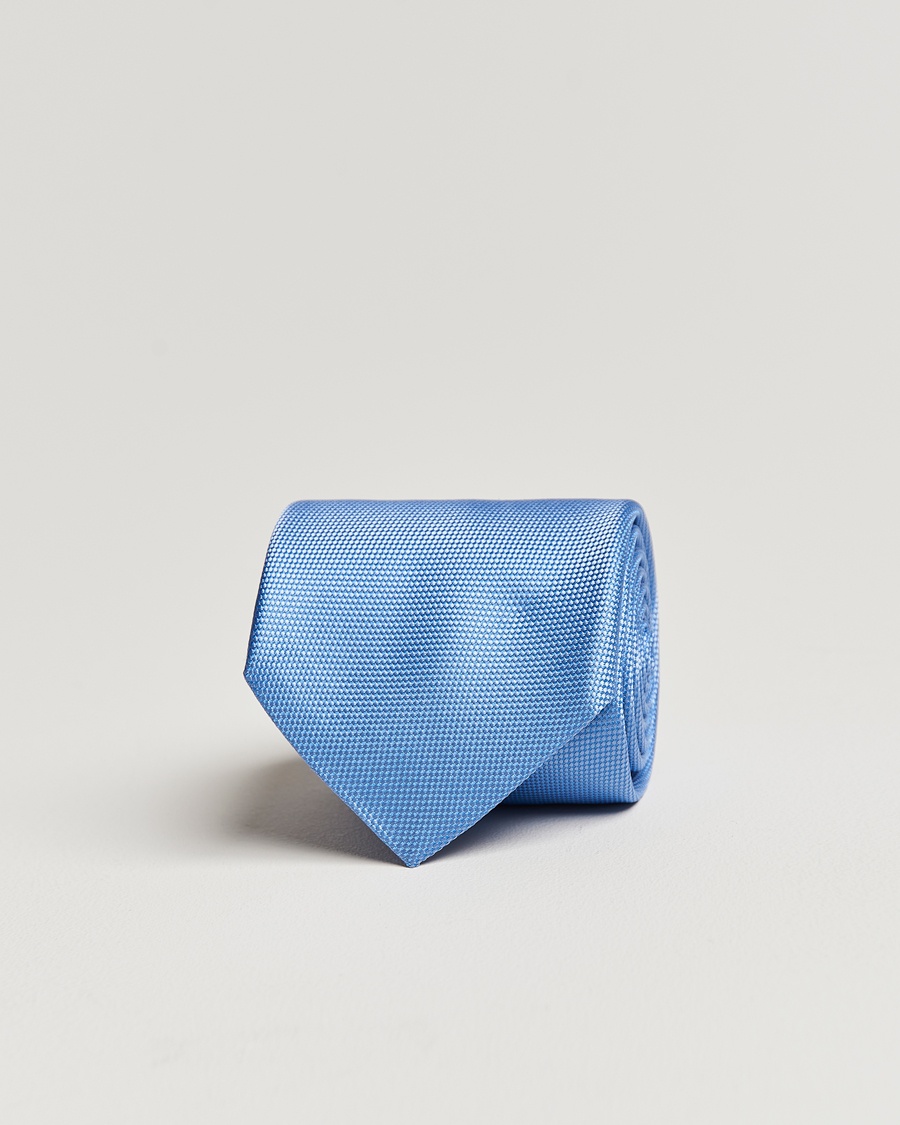 Eton Silk Basket Weave Tie Light Blue – Blauw