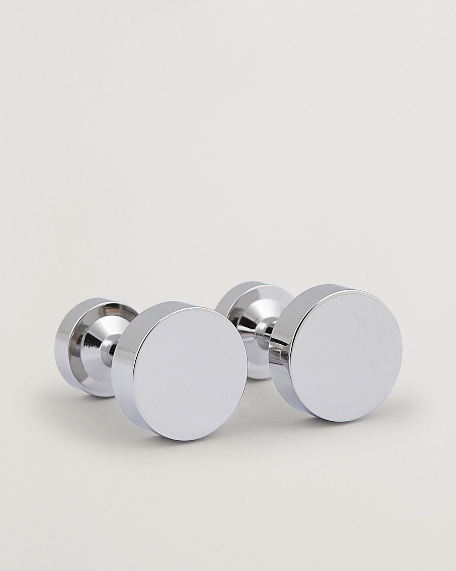 Heren | Zwarte stropdas | Skultuna | The Icon Cuffs Polished Steel