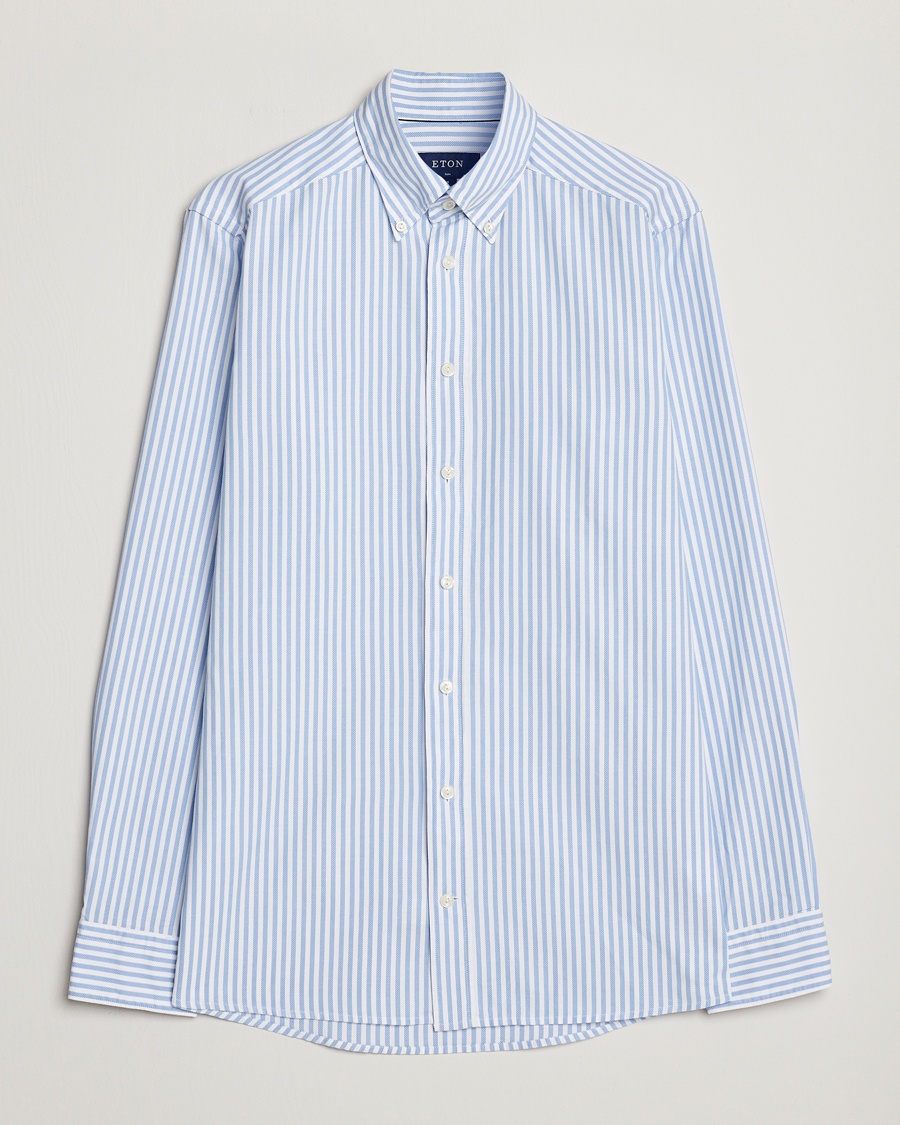 Eton Slim Fit Royal Oxford Stripe Button Down Light Blue – Blauw